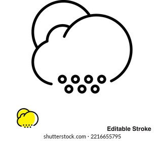 Icono de contorno de vectores de predicción meteorológica nublada
