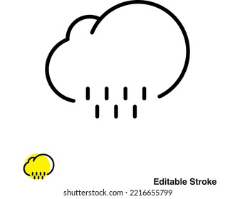 Cloudy Weather Forecast Vector Outline  Icon