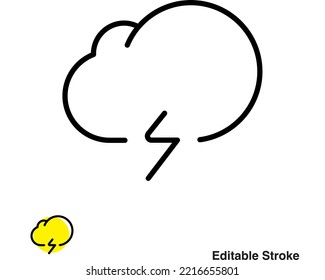 Cloudy Weather Forecast Vector Outline  Icon