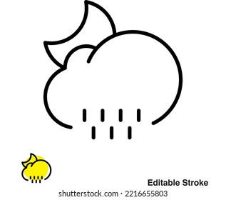 Cloudy Weather Forecast Vector Outline  Icon