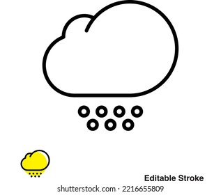 Cloudy Weather Forecast Vector Outline  Icon