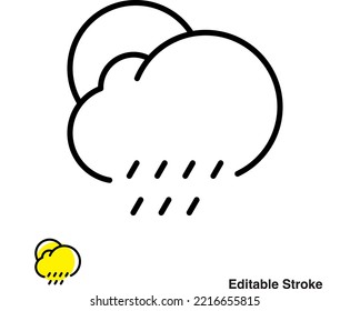 Cloudy Weather Forecast Vector Outline  Icon