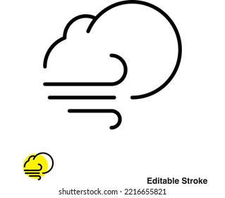 Cloudy Weather Forecast Vector Outline  Icon