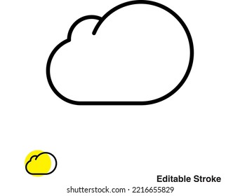 Cloudy Weather Forecast Vector Outline  Icon