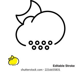 Cloudy Weather Forecast Vector Outline  Icon