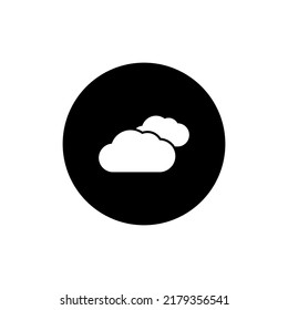 Icono del clima nublado en negro redondo