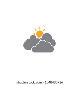 Cloudy weather icon design templateve vector isolated