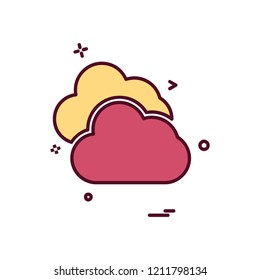 Cloudy weather icon design vector