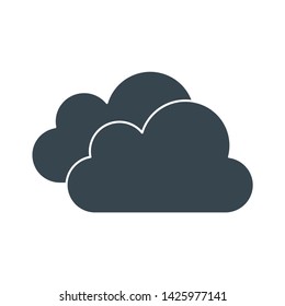 Cloudy Weather Icon. Flat Illustration Of Cloudy Weather Vector Icon For Web