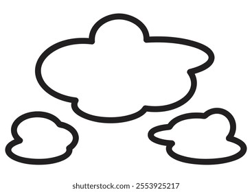 Cloudy weather icon. Illustration in outline and vector format. 