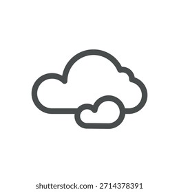 Icono de Clima nublado que incluye cielo nublado, cubierta de nubes, día gris sombrío, nubes atmosféricas, pronóstico de clima brumoso.
