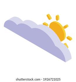 Cloudy weather icon. Isometric of cloudy weather vector icon for web design isolated on white background