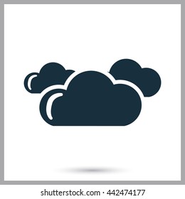 Cloudy weather icon on the background