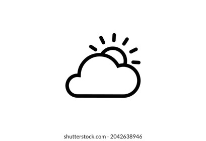 Cloudy Weather Icon vector image. Can be used for Summer and Holidays. Suitable for mobile apps, web apps and print media.