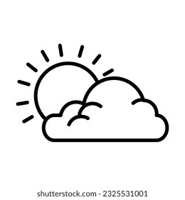 Imagen vectorial de icono del clima nublado. Se puede usar en verano y vacaciones. Adecuado para aplicaciones móviles, aplicaciones web y medios impresos.