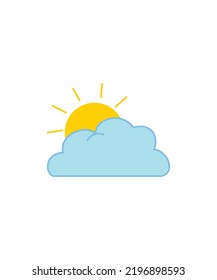 Cloudy Weather Icon vector isolated on white background - weather symbol. 