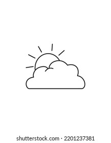 Cloudy Weather Icon vector isolated on white background - weather symbol. line art vector 