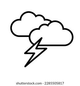 Cloudy weather, lightning vector illustration.