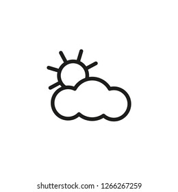 Cloudy weather line icon. Cloudscape, overcast, sky. Weather concept. Vector illustration can be used for topics like climate, meteorology, forecast