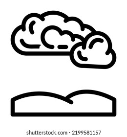 cloudy weather line icon vector. cloudy weather sign. isolated contour symbol black illustration