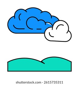 cloudy weather line icon vector. cloudy weather sign. isolated symbol illustration