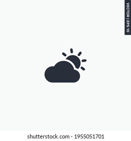 Cloudy weather, premium quality flat icon. Vector logo concept for web graphics, EPS 10