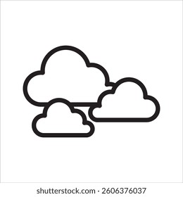 Cloudy weather simple line icon