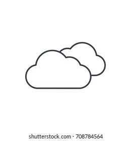 cloudy weather thin line icon. Linear vector illustration. Pictogram isolated on white background