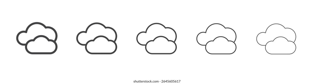 Símbolo de Vector de ilustración de contorno de icono de clima nublado