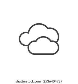 Cloudy wheather icon Thin outline art symbol