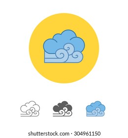 cloudy and the wind icon