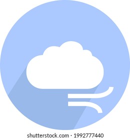 Nublado con viento, ilustración, sobre fondo blanco.