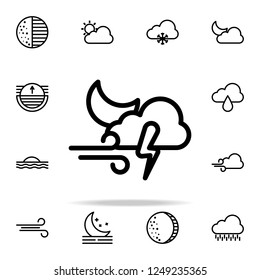 cloudy wind storm moon sign icon. weather icons universal set for web and mobile