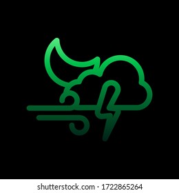 cloudy wind storm moon sign nolan icon. Simple thin line, outline vector of weather icons for ui and ux, website or mobile application