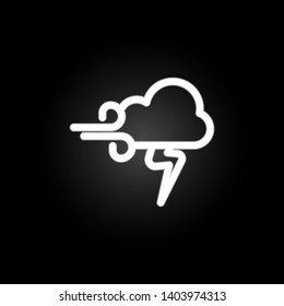 cloudy wind storm sign neon icon. Elements of weather set. Simple icon for websites, web design, mobile app, info graphics