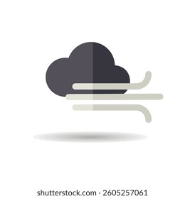 Cloudy and wind vector icon. Meteorology sign. Graph symbol for travel, tourism and weather web site and apps design, logo, app, UI