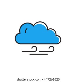 Cloudy and Windy Weather Icon