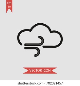 Cloudy windy weather vector icon illustration symbol