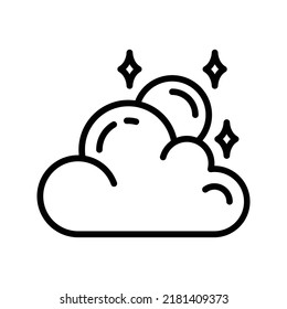 Icono de la noche nublada. Diseño De Estilo De Arte De Línea Aislado En Fondo Blanco