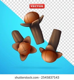 Handschuh, 3D-Vektor. Geeignet für Dekoration, Elemente, Gewürze und Werbung