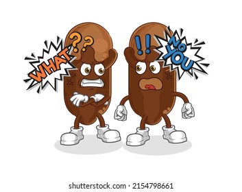 the clove arguing each other cartoon vector