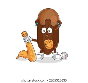 the clove baseball Catcher cartoon. cartoon mascot vector
