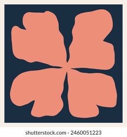 Clove botanical flower framed Minimal Art Print Hand drawn leaves shapes matisse style, naive art, contemporary backgrounds. plant vector illustration