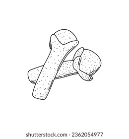 Clove doodle icon, vector illustration isolated on white background