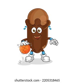 the clove dribble basketball character. cartoon mascot vector