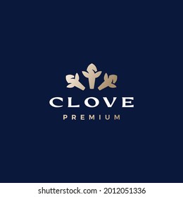 clove brotes de flores secas logotipo icono vectorial