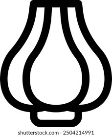 Knoblauch-Handschuh-Symbol. Design mit dünnen linearen Stilen einzeln auf weißem Hintergrund