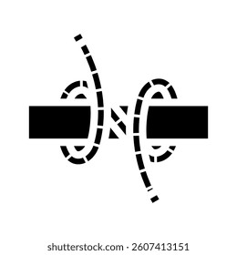 clove hitch nautical knot glyph icon vector. clove hitch nautical knot sign. isolated symbol illustration