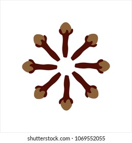 Clove Icon, aromatische Blütenknospen, die als Gewürze verwendet werden. Vektorgrafik