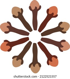Clove Icon, Aromatic Flower Buds used as Spices. Vector Illustration